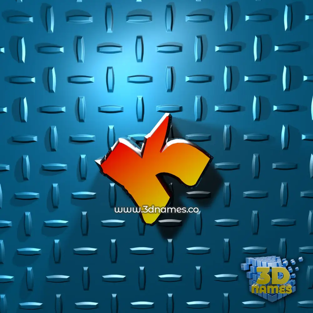 k in Grid Style style - 3D name wallpaper