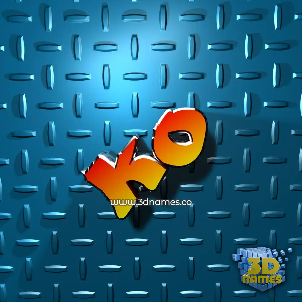 ko in Grid Style style - 3D name wallpaper