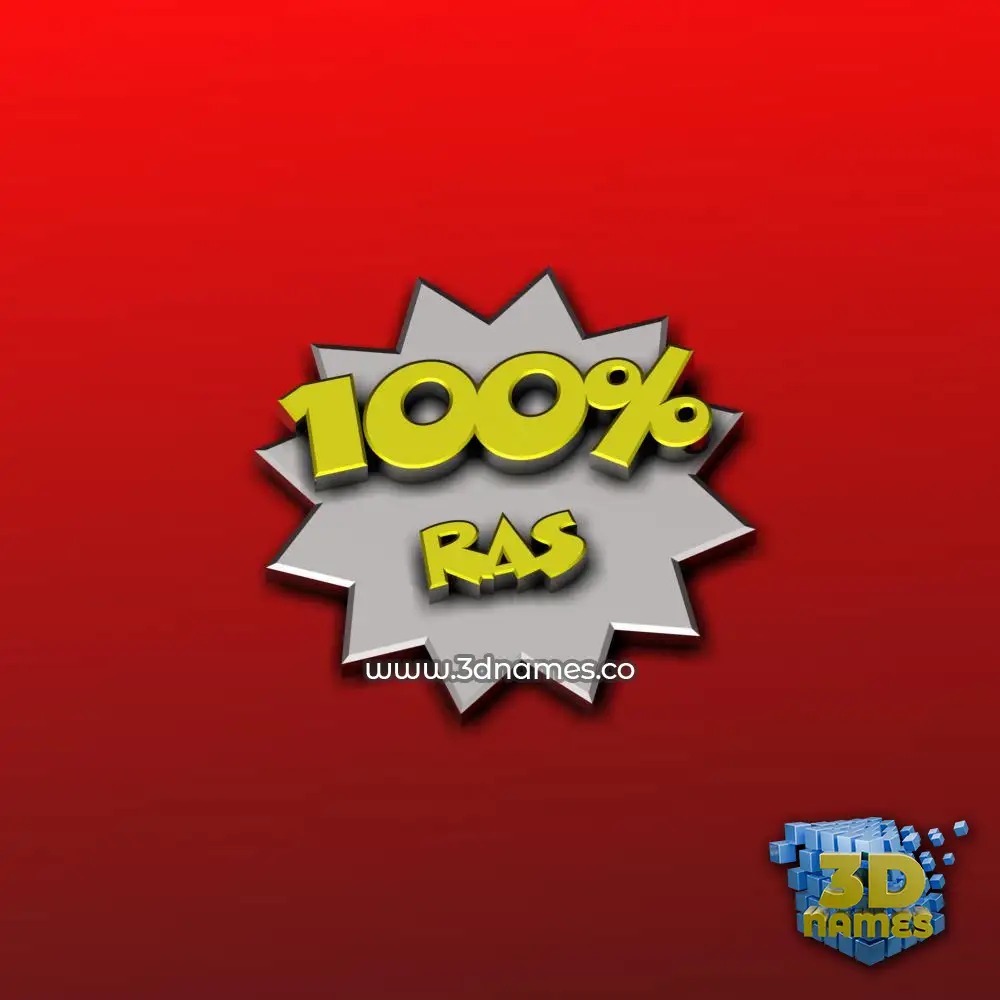 ras in Grid Style style - 3D name wallpaper