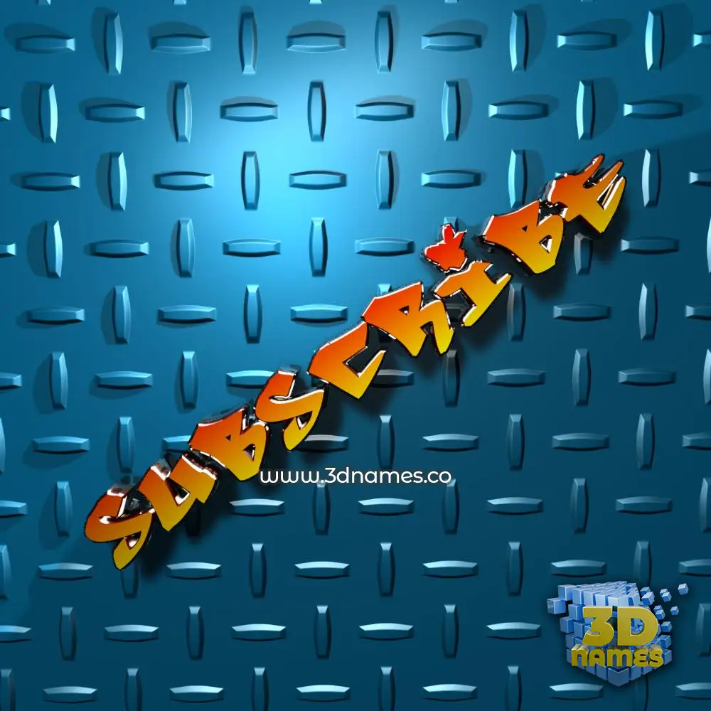 subscribe in Grid Style style - 3D name wallpaper