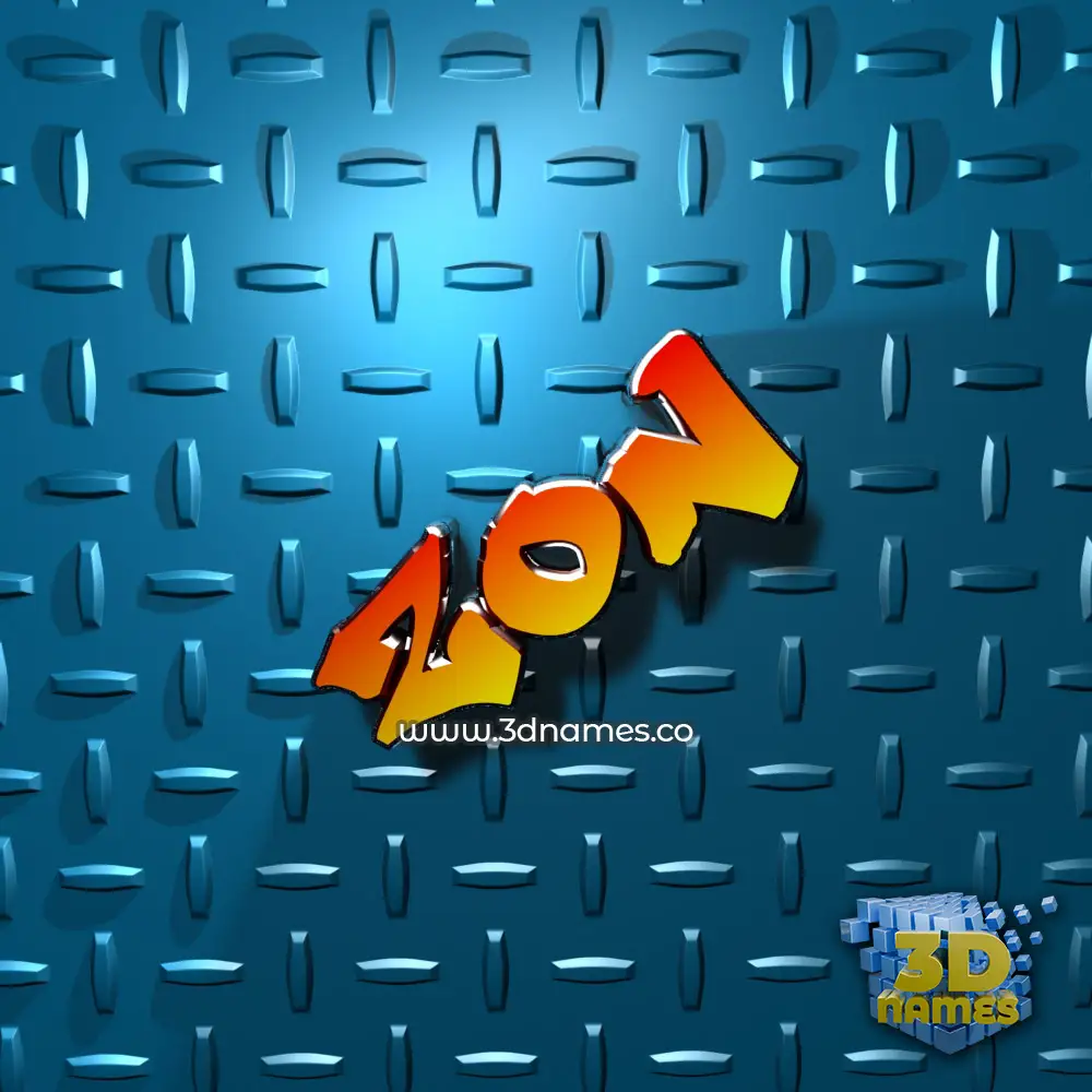 zon in Grid Style style - 3D name wallpaper