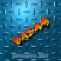 basam in Grid Style style - 3D name wallpaper
