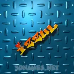 izzul in Grid Style style - 3D name wallpaper