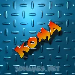 koma in Grid Style style - 3D name wallpaper