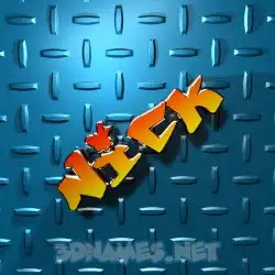 nick in Grid Style style - 3D name wallpaper