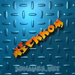 nickkom in Grid Style style - 3D name wallpaper