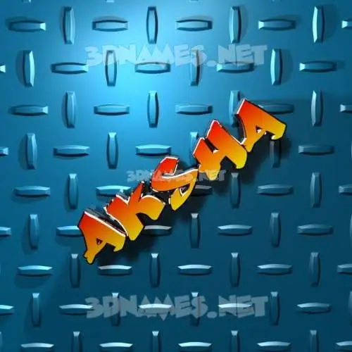 aksha in Grid Style style - 3D name wallpaper