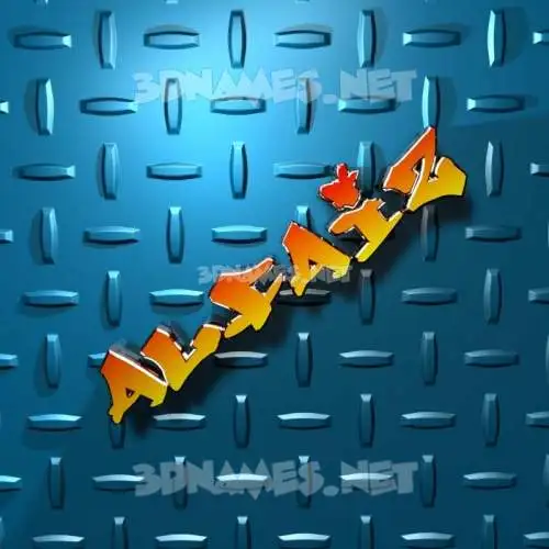 alfaiz in Grid Style style - 3D name wallpaper