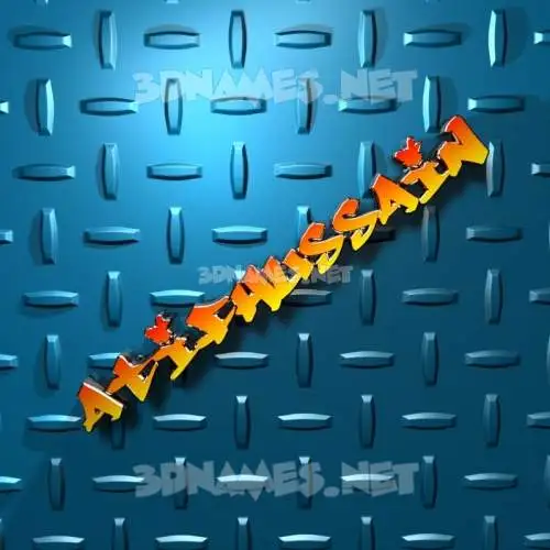 atifhussain in Grid Style style - 3D name wallpaper