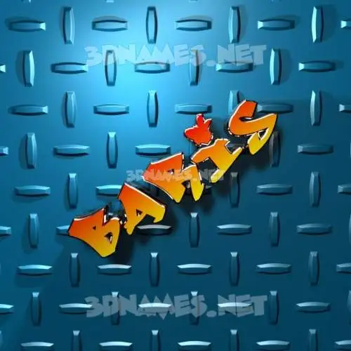 baris in Grid Style style - 3D name wallpaper