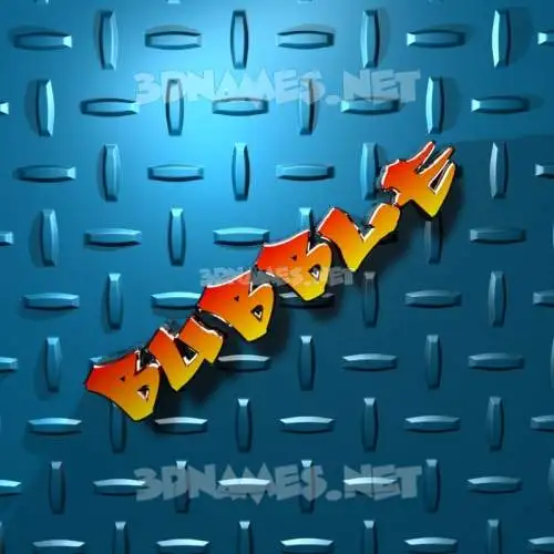 bubble in Grid Style style - 3D name wallpaper