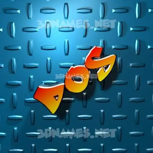 dos in Grid Style style - 3D name wallpaper