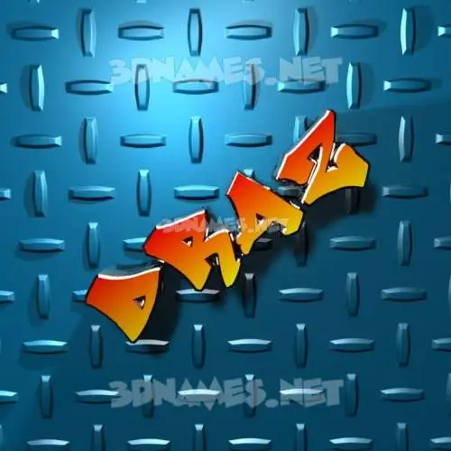 draz in Grid Style style - 3D name wallpaper