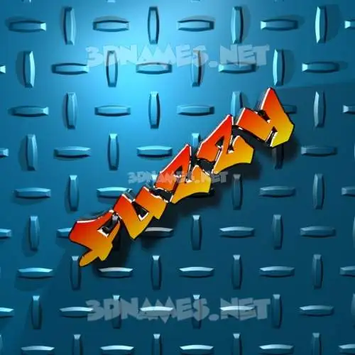 fuzzy in Grid Style style - 3D name wallpaper