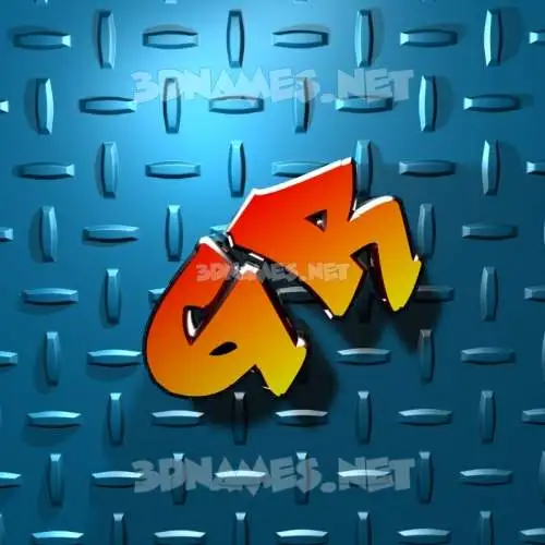 gr in Grid Style style - 3D name wallpaper