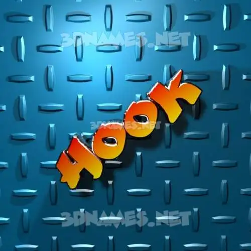 hook in Grid Style style - 3D name wallpaper