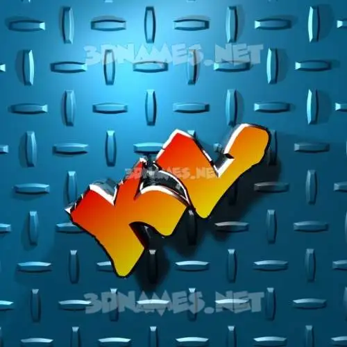 kl in Grid Style style - 3D name wallpaper