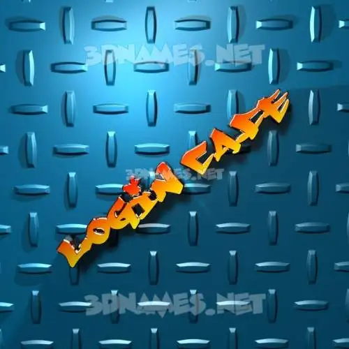 login cafe in Grid Style style - 3D name wallpaper