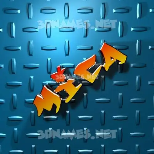 mica in Grid Style style - 3D name wallpaper