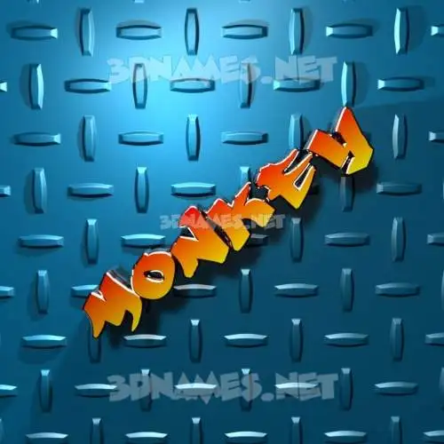 monkey in Grid Style style - 3D name wallpaper