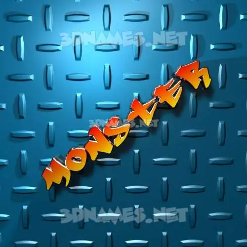 monster in Grid Style style - 3D name wallpaper monster in Grid Style style - 3D name wallpaper