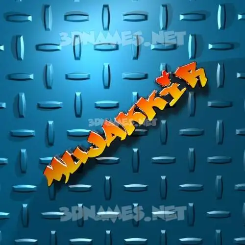 mujakkir in Grid Style style - 3D name wallpaper