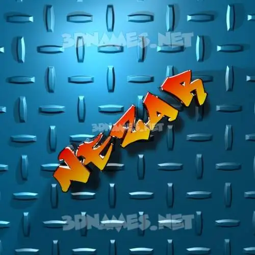 nezar in Grid Style style - 3D name wallpaper