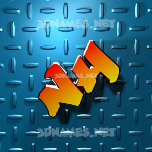 nh in Grid Style style - 3D name wallpaper