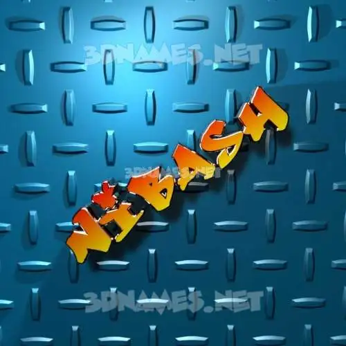 nibash in Grid Style style - 3D name wallpaper