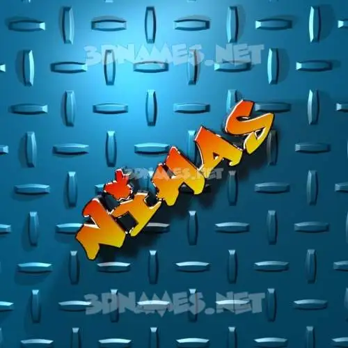 nihas in Grid Style style - 3D name wallpaper