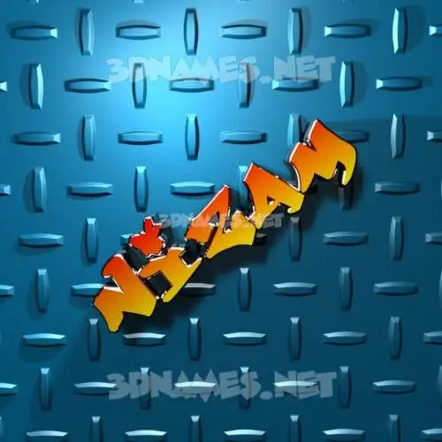 nizam in Grid Style style - 3D name wallpaper