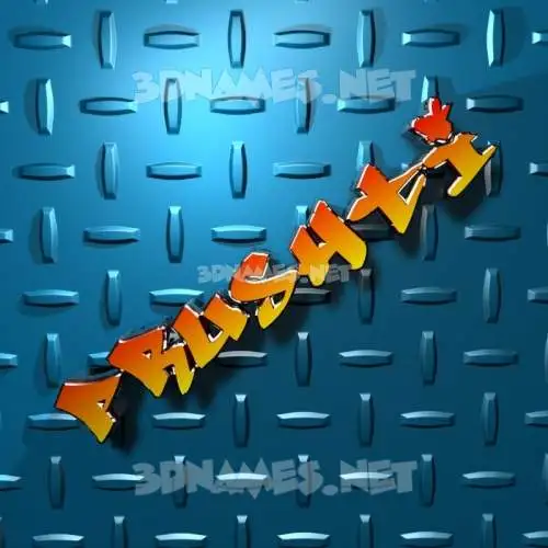 prushti in Grid Style style - 3D name wallpaper