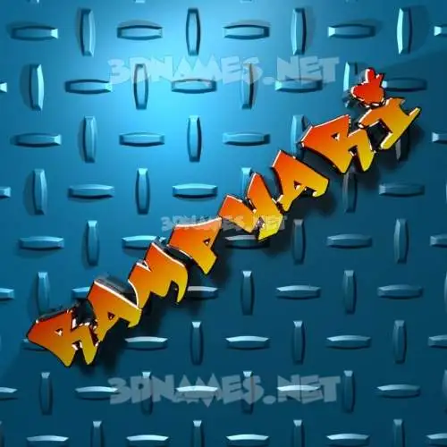 rampyari in Grid Style style - 3D name wallpaper