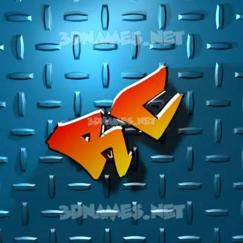 rc in Grid Style style - 3D name wallpaper