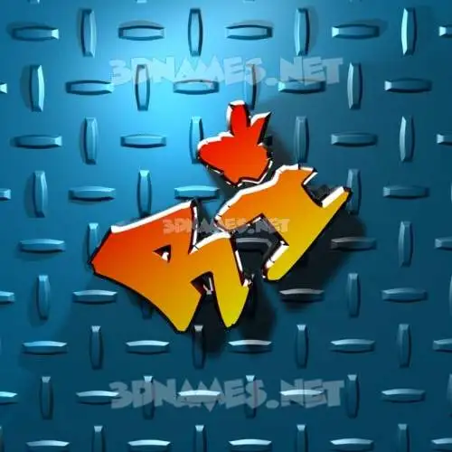 ri in Grid Style style - 3D name wallpaper