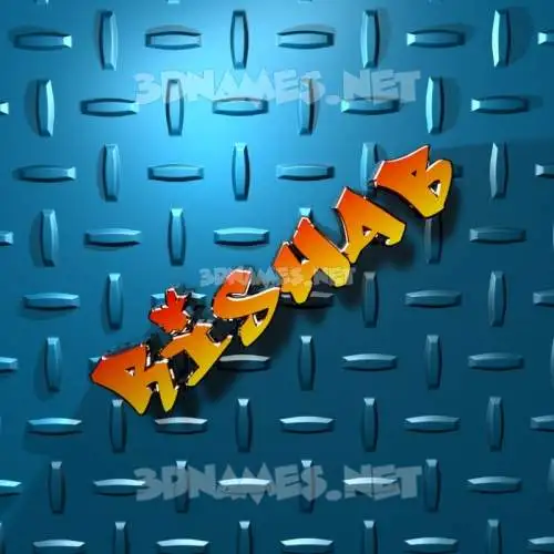 rishab in Grid Style style - 3D name wallpaper