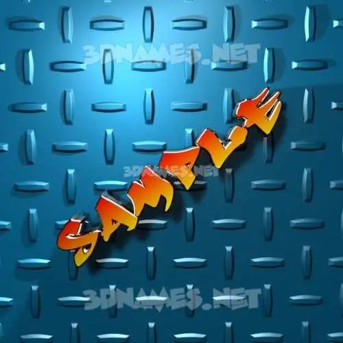 sample in Grid Style style - 3D name wallpaper