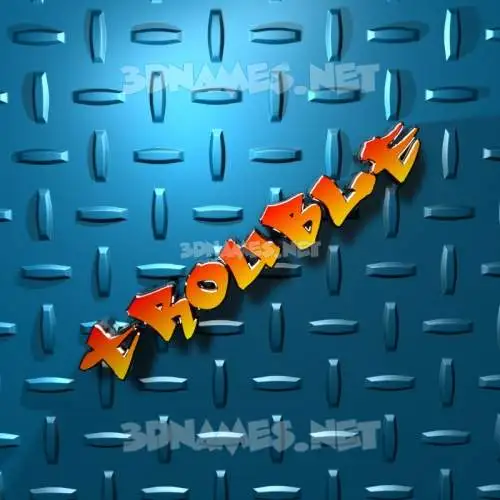 trouble in Grid Style style - 3D name wallpaper