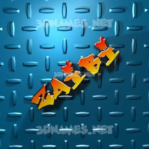 zaibi in Grid Style style - 3D name wallpaper