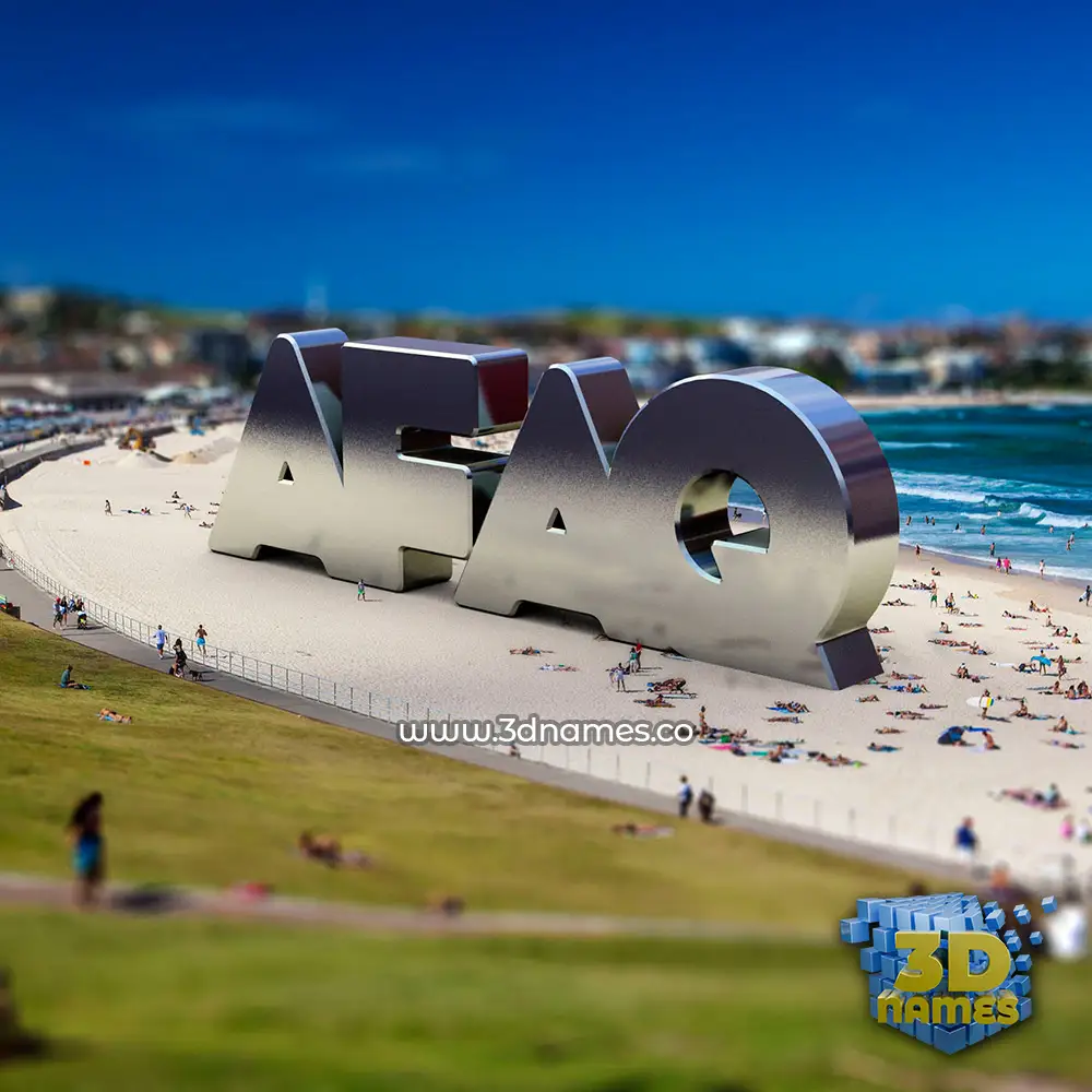 afaq in Bondi Beach style - 3D name wallpaper