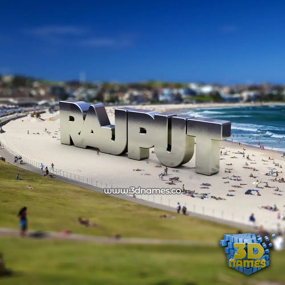 rajput in Bondi Beach style - 3D name wallpaper