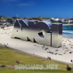 angi in Bondi Beach style - 3D name wallpaper