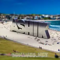 ashik in Bondi Beach style - 3D name wallpaper