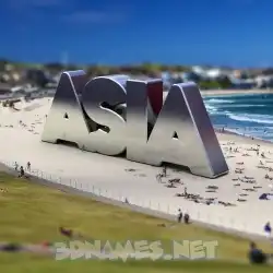 asia in Bondi Beach style - 3D name wallpaper
