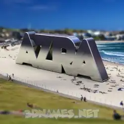 azra in Bondi Beach style - 3D name wallpaper
