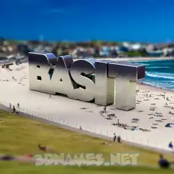 basit in Bondi Beach style - 3D name wallpaper