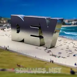 dev in Bondi Beach style - 3D name wallpaper