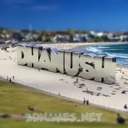 dhanush in Bondi Beach style - 3D name wallpaper