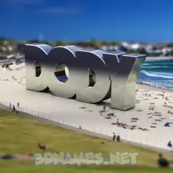 dody in Bondi Beach style - 3D name wallpaper