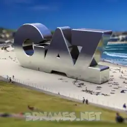 gaz in Bondi Beach style - 3D name wallpaper